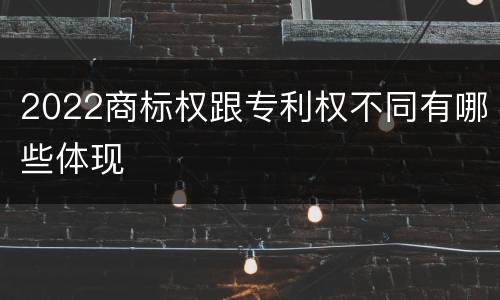 2022商标权跟专利权不同有哪些体现