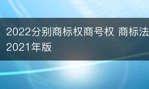 2022分别商标权商号权 商标法2021年版