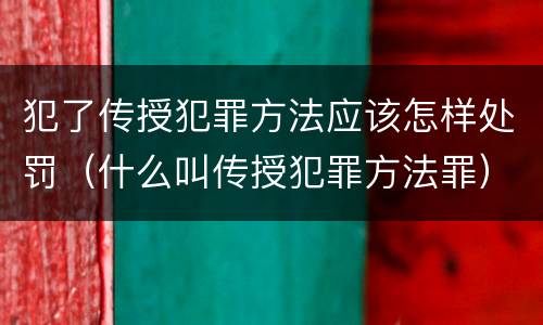 犯了传授犯罪方法应该怎样处罚（什么叫传授犯罪方法罪）