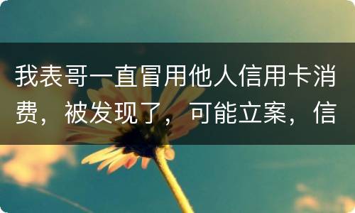 我表哥一直冒用他人信用卡消费，被发现了，可能立案，信用卡诈骗立案标准是什么