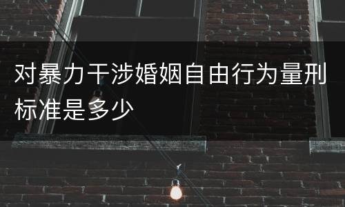 对暴力干涉婚姻自由行为量刑标准是多少