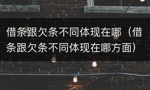 借条跟欠条不同体现在哪（借条跟欠条不同体现在哪方面）