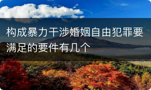 构成暴力干涉婚姻自由犯罪要满足的要件有几个
