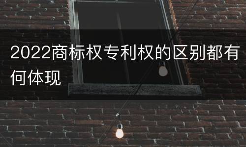 2022商标权专利权的区别都有何体现