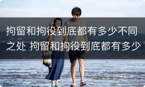 拘留和拘役到底都有多少不同之处 拘留和拘役到底都有多少不同之处呢
