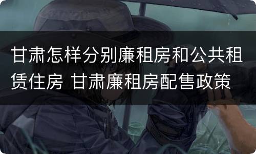 甘肃怎样分别廉租房和公共租赁住房 甘肃廉租房配售政策