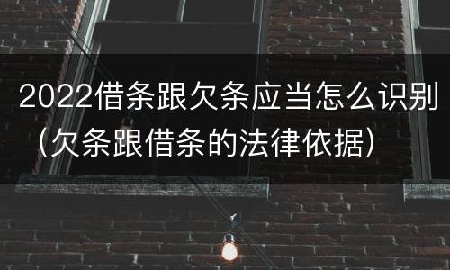 2022借条跟欠条应当怎么识别（欠条跟借条的法律依据）