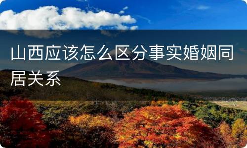 山西应该怎么区分事实婚姻同居关系
