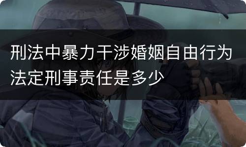 刑法中暴力干涉婚姻自由行为法定刑事责任是多少