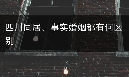 四川同居、事实婚姻都有何区别