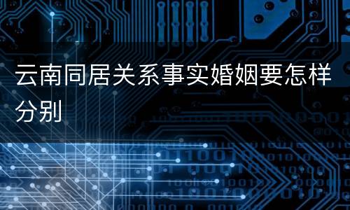 云南同居关系事实婚姻要怎样分别