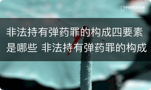 非法持有弹药罪的构成四要素是哪些 非法持有弹药罪的构成四要素是哪些内容
