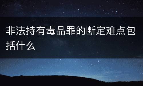 非法持有毒品罪的断定难点包括什么