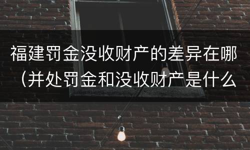福建罚金没收财产的差异在哪（并处罚金和没收财产是什么意思）
