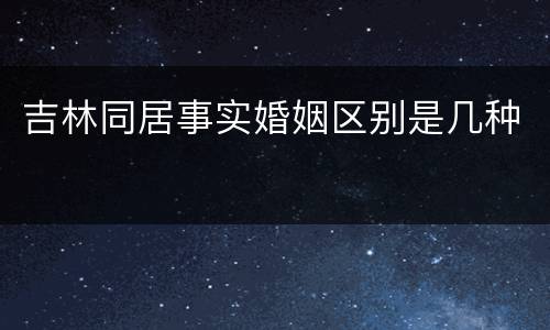 吉林同居事实婚姻区别是几种