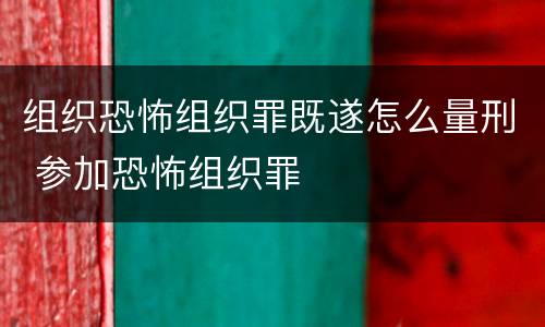 组织恐怖组织罪既遂怎么量刑 参加恐怖组织罪