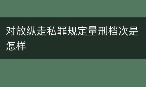 对放纵走私罪规定量刑档次是怎样