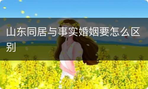 山东同居与事实婚姻要怎么区别