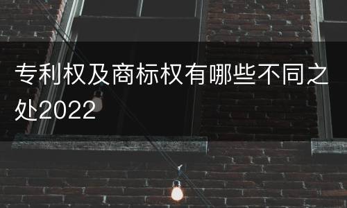 专利权及商标权有哪些不同之处2022