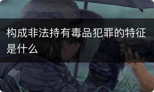 构成非法持有毒品犯罪的特征是什么