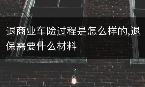 退商业车险过程是怎么样的,退保需要什么材料