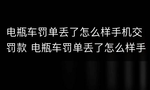电瓶车罚单丢了怎么样手机交罚款 电瓶车罚单丢了怎么样手机交罚款呢