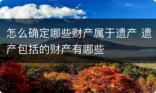 怎么确定哪些财产属于遗产 遗产包括的财产有哪些