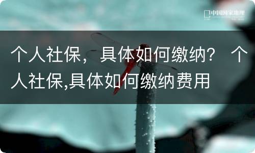 个人社保，具体如何缴纳？ 个人社保,具体如何缴纳费用