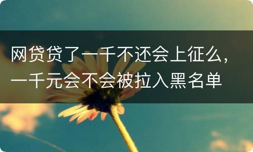网贷贷了一千不还会上征么，一千元会不会被拉入黑名单
