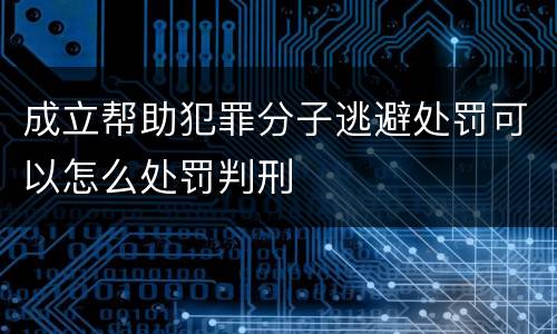 成立帮助犯罪分子逃避处罚可以怎么处罚判刑