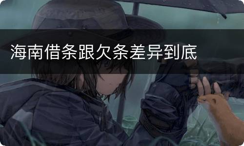 海南借条跟欠条差异到底