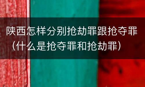 陕西怎样分别抢劫罪跟抢夺罪（什么是抢夺罪和抢劫罪）