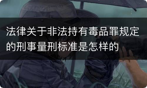 法律关于非法持有毒品罪规定的刑事量刑标准是怎样的