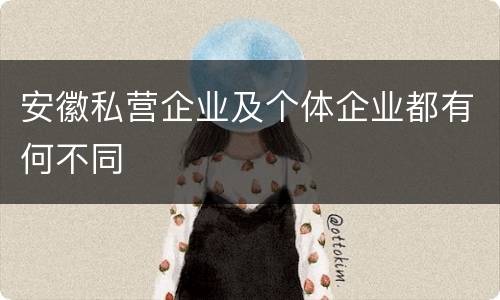 安徽私营企业及个体企业都有何不同