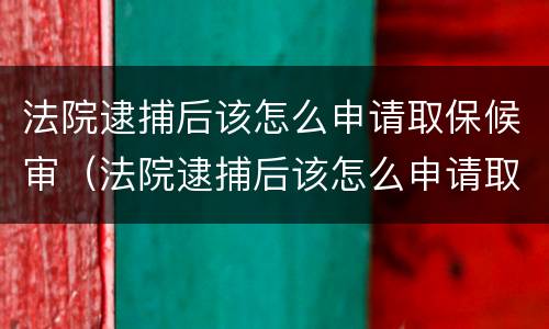 法院逮捕后该怎么申请取保候审（法院逮捕后该怎么申请取保候审流程）