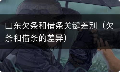 山东欠条和借条关键差别（欠条和借条的差异）
