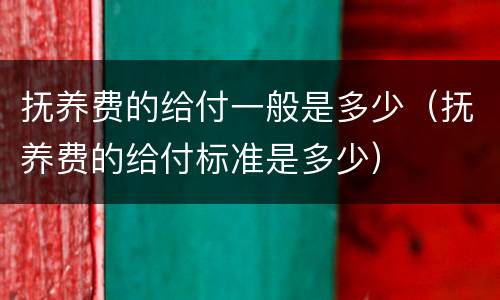 抚养费的给付一般是多少（抚养费的给付标准是多少）