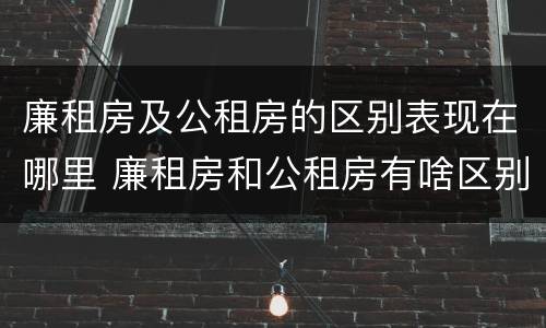 廉租房及公租房的区别表现在哪里 廉租房和公租房有啥区别?