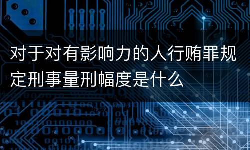 对于对有影响力的人行贿罪规定刑事量刑幅度是什么