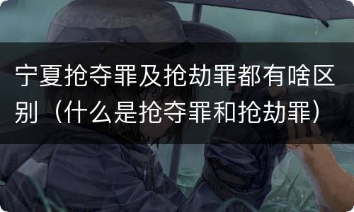 宁夏抢夺罪及抢劫罪都有啥区别（什么是抢夺罪和抢劫罪）