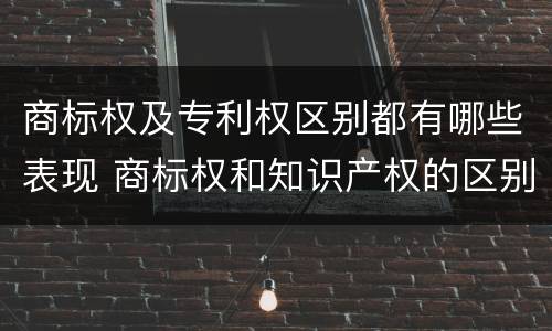 商标权及专利权区别都有哪些表现 商标权和知识产权的区别