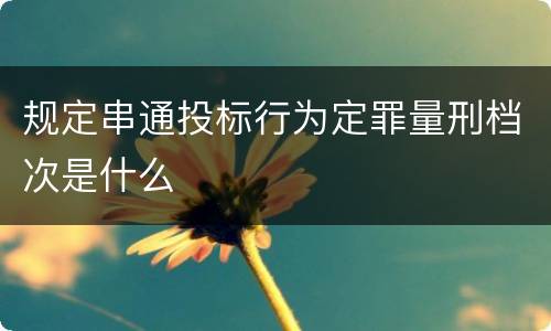 规定串通投标行为定罪量刑档次是什么