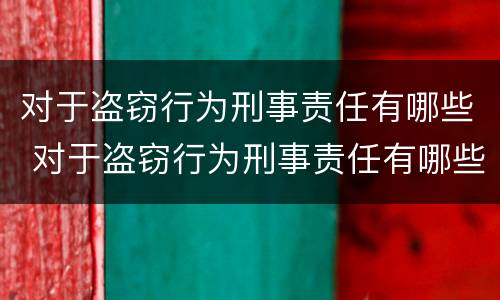 对于盗窃行为刑事责任有哪些 对于盗窃行为刑事责任有哪些规定