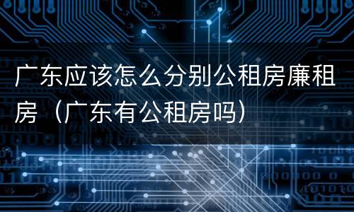 广东应该怎么分别公租房廉租房（广东有公租房吗）