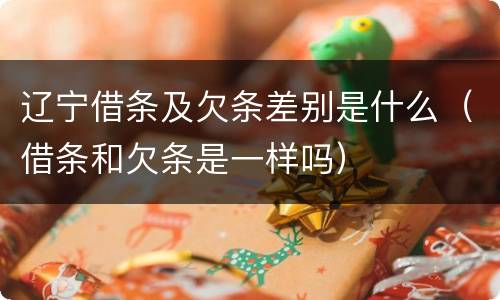 辽宁借条及欠条差别是什么（借条和欠条是一样吗）
