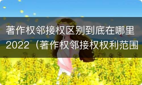 著作权邻接权区别到底在哪里2022（著作权邻接权权利范围）
