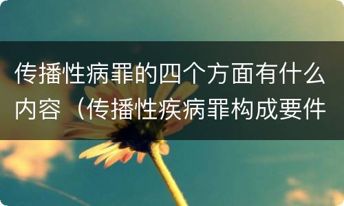 传播性病罪的四个方面有什么内容（传播性疾病罪构成要件）