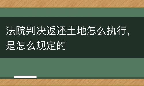 法院判决返还土地怎么执行，是怎么规定的