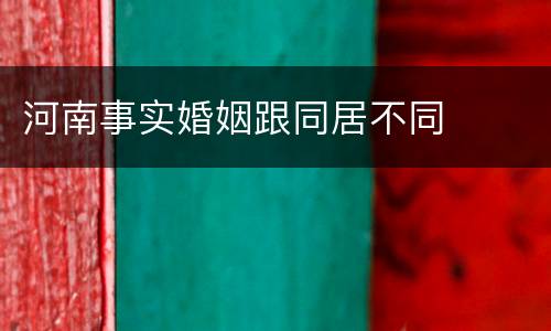 河南事实婚姻跟同居不同