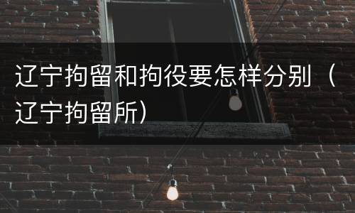 辽宁拘留和拘役要怎样分别（辽宁拘留所）